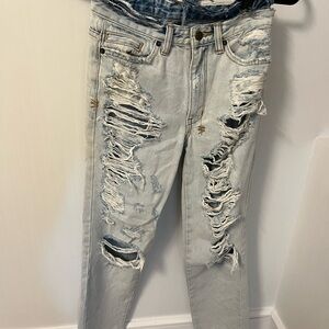 Ksubi Faded Blue Denim with Distressed Details